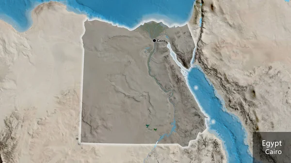 Közelkép Egyiptomi Határ Menti Területről Amely Egy Műholdas Térképen Sötét — Stock Fotó