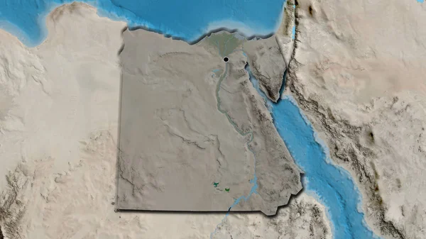 Close Área Fronteira Egito Destacando Com Uma Sobreposição Escura Mapa — Fotografia de Stock
