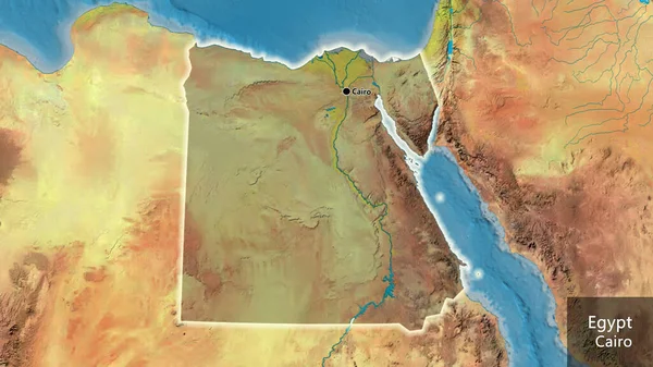Primer Plano Zona Fronteriza Egipto Destacando Con Una Oscura Superposición —  Fotos de Stock
