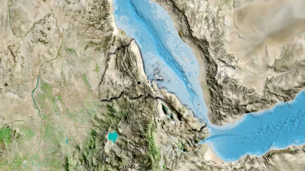 Närbild Eritreas Gränsområde Satellitkarta Huvudpunkt Skalade Kanter Lantformen — Stockfoto