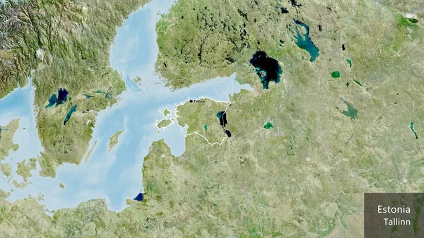 Close Van Het Grensgebied Van Estland Een Satellietkaart Hoofdpunt Schets — Stockfoto