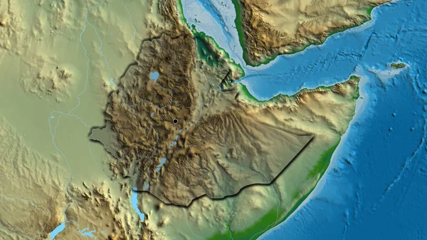 Nahaufnahme Des Äthiopischen Grenzgebiets Hervorgehoben Durch Eine Dunkle Überlagerung Auf — Stockfoto