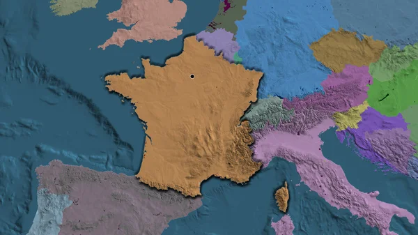 Primo Piano Della Zona Frontiera Con Francia Una Mappa Amministrativa — Foto Stock
