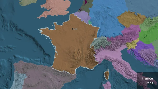 Primer Plano Zona Fronteriza Francia Destacando Con Una Oscura Superposición —  Fotos de Stock