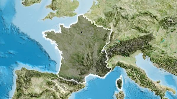 프랑스 지역의 촬영은 지도에 구름이 전국을 누비며 젓는다 — 스톡 사진