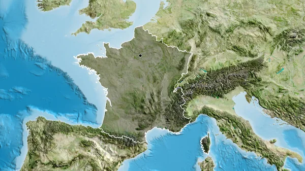 Close Área Fronteira Com França Destacando Com Uma Sobreposição Escura — Fotografia de Stock