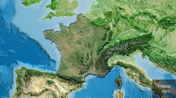 프랑스 지역의 촬영은 지도에 구름이 국토의 가장자리를 나라의 — 스톡 사진