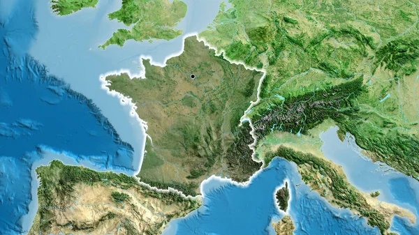 프랑스 지역의 촬영은 지도에 구름이 전국을 누비며 젓는다 — 스톡 사진
