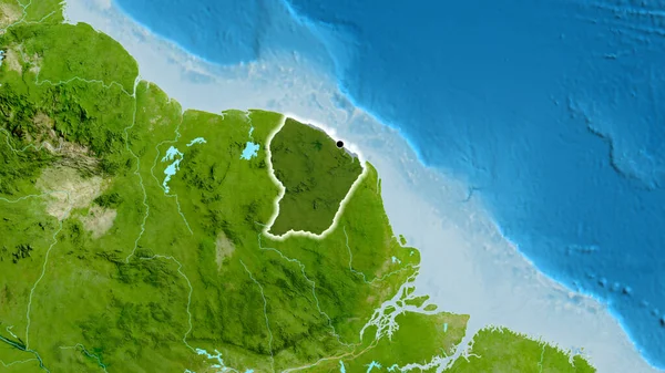 Close Van Het Frans Guyana Grensgebied Met Een Donkere Overlay — Stockfoto