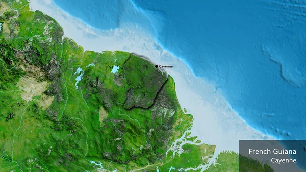 Close Área Fronteira Guiana Francesa Destacando Com Uma Sobreposição Escura — Fotografia de Stock