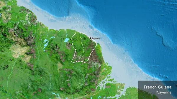 Nahaufnahme Des Grenzgebiets Von Französisch Guayana Und Seiner Regionalen Grenzen — Stockfoto