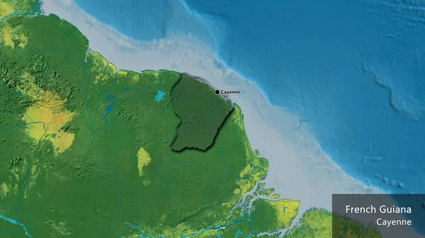 Close Van Het Frans Guyana Grensgebied Met Een Donkere Overlay — Stockfoto