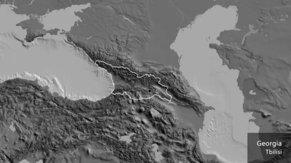 Gürcistan Sınır Bölgesinin Bir Bileklik Haritasına Yakın Çekim Ana Nokta — Stok fotoğraf