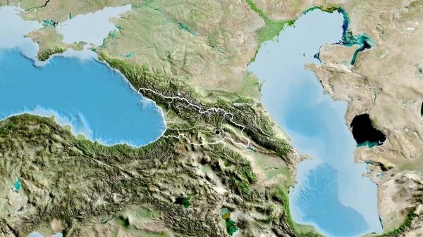 Gros Plan Sur Frontière Géorgienne Ses Frontières Régionales Sur Une — Photo
