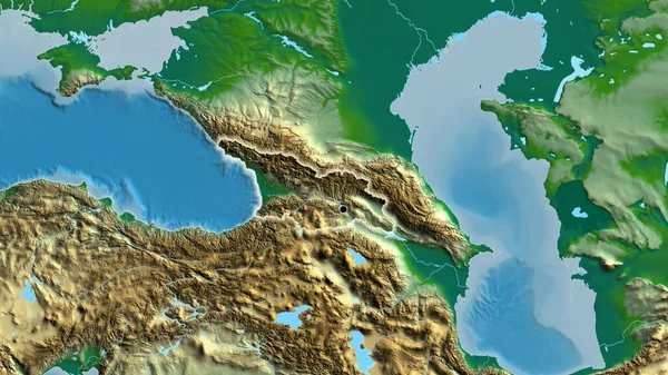 Κοντινό Πλάνο Της Παραμεθόριας Περιοχής Της Γεωργίας Φυσικό Χάρτη Σημάδι — Φωτογραφία Αρχείου