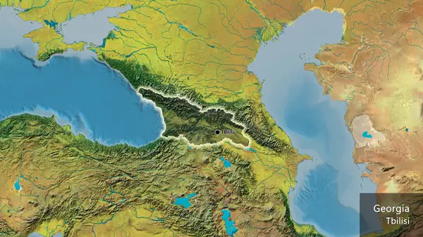 Nahaufnahme Des Georgischen Grenzgebiets Hervorgehoben Durch Eine Dunkle Überlagerung Auf — Stockfoto