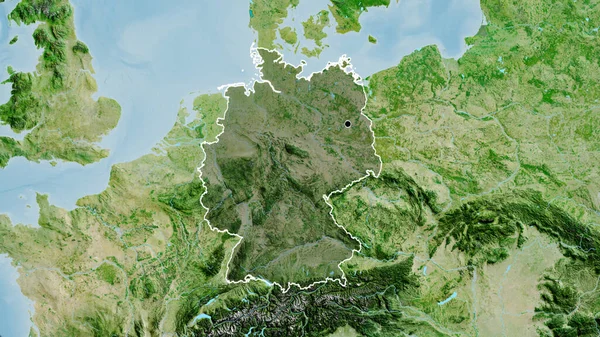 지역의 촬영은 지도에 오버레이로 비추고 나라의 모양을 둘러싸고 — 스톡 사진