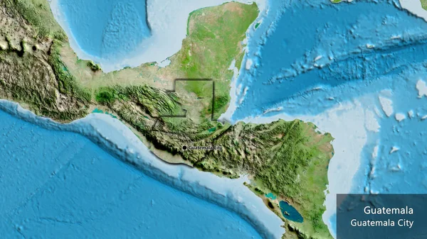 Крупним Планом Прикордонна Область Гватемали Супутниковій Карті Столична Точка Перевернуті — стокове фото