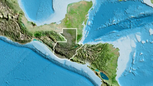 Close Guatemala Border Area Highlighting Dark Overlay Satellite Map Capital — Stock Photo, Image