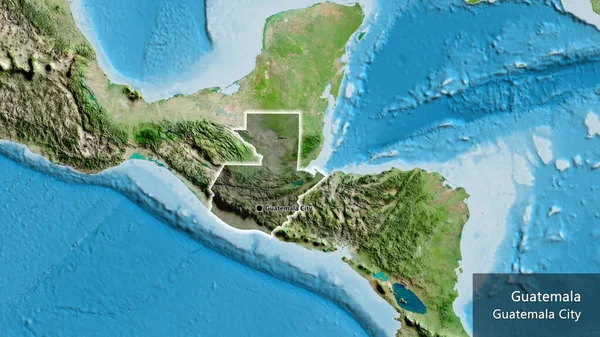 Крупним Планом Підсвічування Прикордонної Території Гватемали Темним Накладанням Супутникову Карту — стокове фото
