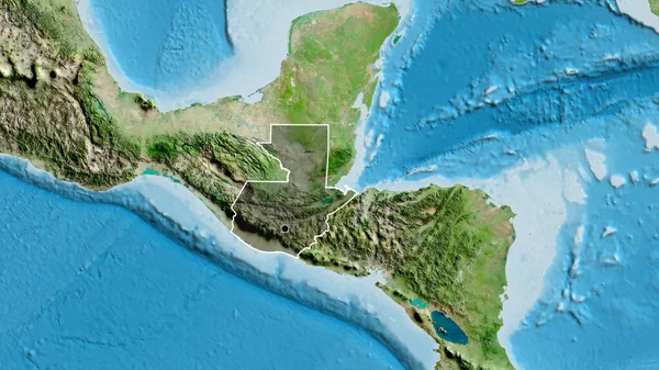 Nahaufnahme Des Grenzgebiets Guatemala Hervorgehoben Durch Eine Dunkle Überlagerung Auf — Stockfoto