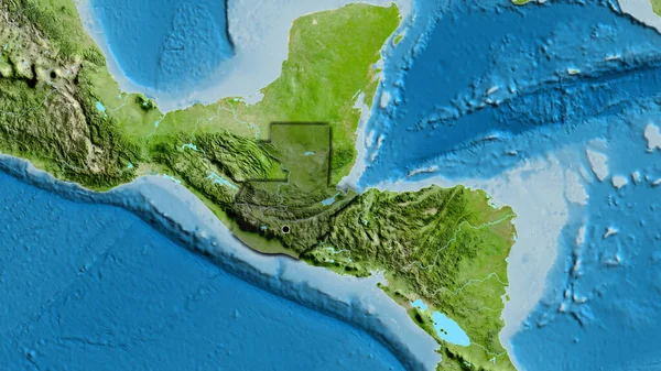 Крупный План Приграничной Зоны Гватемалы Выделяющийся Тёмным Наложением Спутниковую Карту — стоковое фото