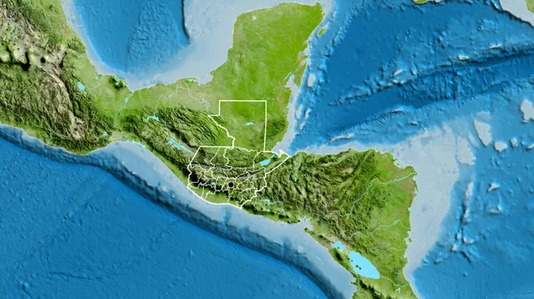 Primer Plano Zona Fronteriza Guatemala Sus Fronteras Regionales Mapa Satelital —  Fotos de Stock