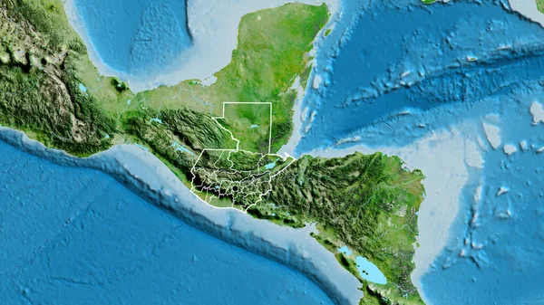 在卫星地图上对危地马拉边境地区及其区域边界进行了密切监视 资本点 国家形貌概述 — 图库照片