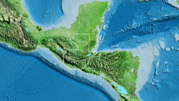 Zbliżenie Granicy Gwatemalą Zdjęciu Satelitarnym Yahoo Główny Punkt Zarys Kształtu — Zdjęcie stockowe