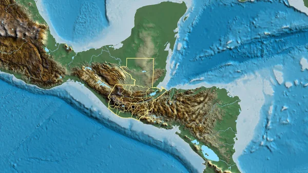 Nærbillede Grænseområdet Guatemala Dets Regionale Grænser Kort Nødhjælp Hovedpunktet Omrids - Stock-foto