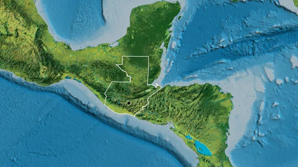 Primer Plano Zona Fronteriza Guatemala Mapa Topográfico Punto Capital Esquema —  Fotos de Stock