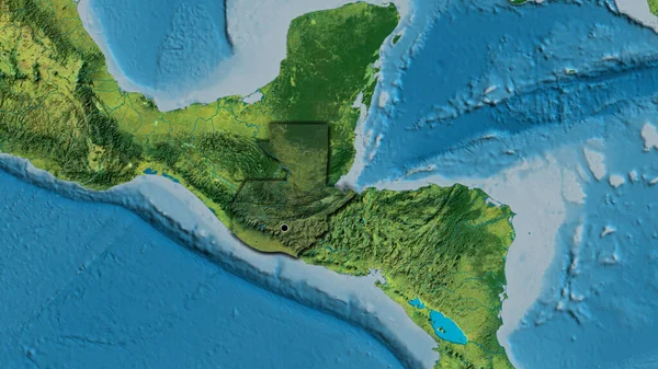 Крупный План Приграничной Зоны Гватемалы Темным Наложением Топографическую Карту Отличный — стоковое фото