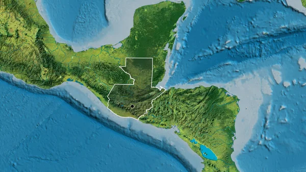 Közelkép Guatemalai Határ Menti Területről Amely Egy Topográfiai Térképen Sötét — Stock Fotó