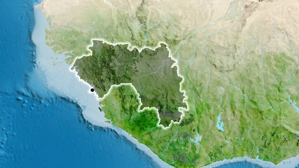 Primer Plano Zona Fronteriza Guinea Que Destaca Con Una Oscura — Foto de Stock