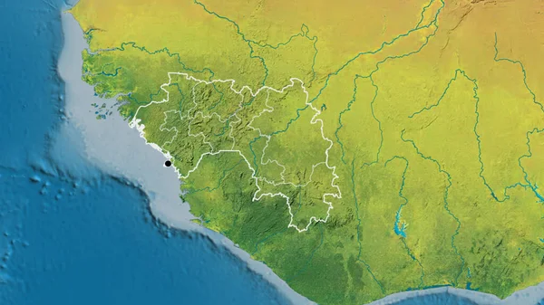 Aproximação Zona Fronteiriça Guiné Das Suas Fronteiras Regionais Num Mapa — Fotografia de Stock