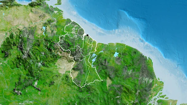 Gros Plan Sur Frontière Guyanaise Ses Frontières Régionales Sur Une — Photo