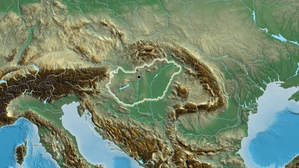 Macaristan Sınır Bölgesinin Yakınlaştırılmış Bir Haritası Ana Nokta Ülke Çapında — Stok fotoğraf