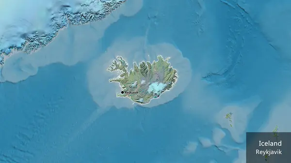 Primo Piano Dell Area Frontiera Islandese Una Mappa Topografica Punto — Foto Stock