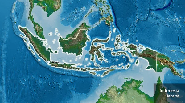 Gros Plan Zone Frontalière Indonésienne Mettant Évidence Une Superposition Sombre — Photo