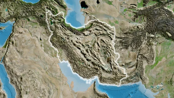 Zbliżenie Strefy Przygranicznej Iranu Zdjęciu Satelitarnym Yahoo Główny Punkt Blask — Zdjęcie stockowe