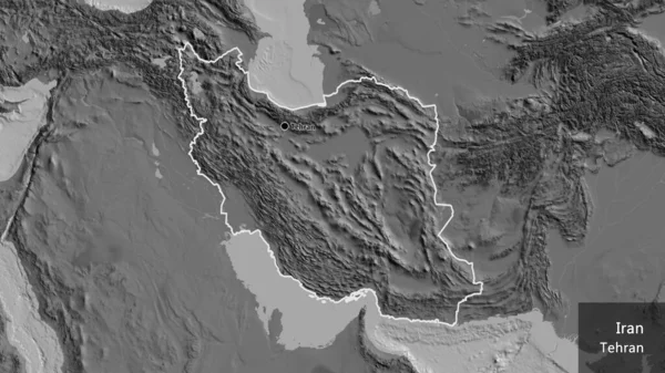 Close Van Het Grensgebied Met Iran Een Kaart Twee Niveaus — Stockfoto