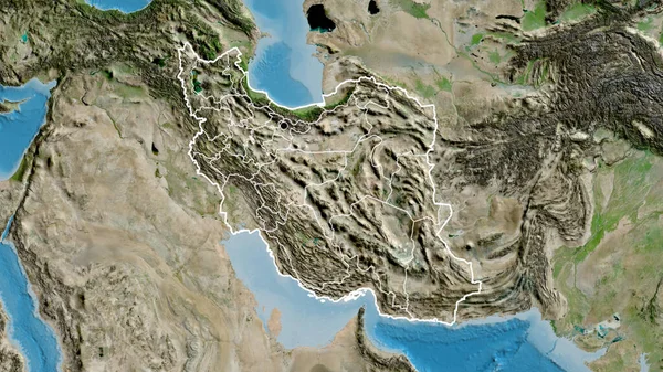 Nahaufnahme Des Iranischen Grenzgebiets Und Seiner Regionalen Grenzen Auf Einer — Stockfoto