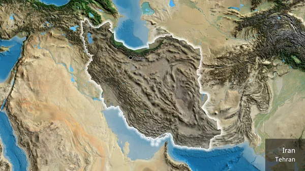 Gros Plan Zone Frontalière Iranienne Mettant Évidence Une Superposition Sombre — Photo