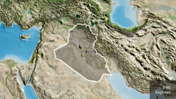 Gros Plan Zone Frontalière Irakienne Mettant Évidence Une Superposition Sombre — Photo