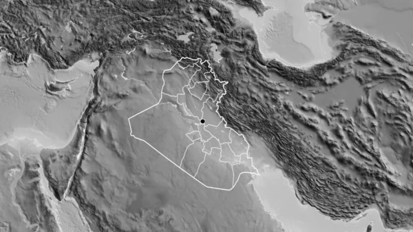 이라크 지역의 국경을 지도로 것이다 나라의 모양을 둘러싸고 — 스톡 사진