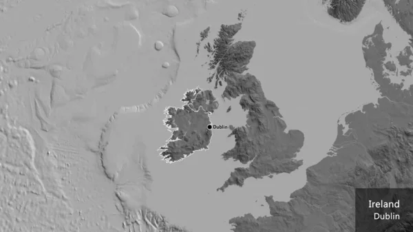 Detailní Záběr Pohraniční Oblasti Irska Dvouúrovňové Mapě Fakt Obrys Kolem — Stock fotografie