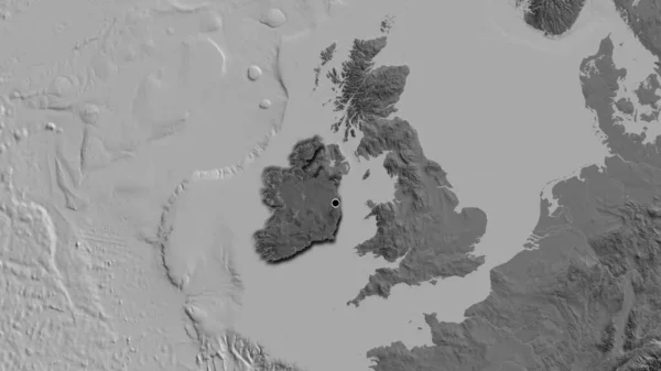 Detailní Záběr Pohraniční Oblasti Irska Zdůrazňující Tmavé Překrytí Dvouúrovňové Mapě — Stock fotografie