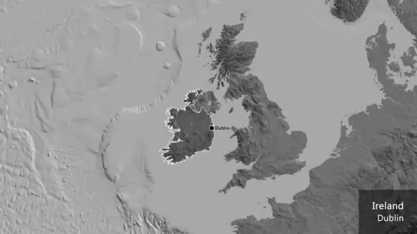 Крупный План Приграничной Зоны Ирландии Выделяющийся Тёмным Наложением Двустворчатую Карту — стоковое фото