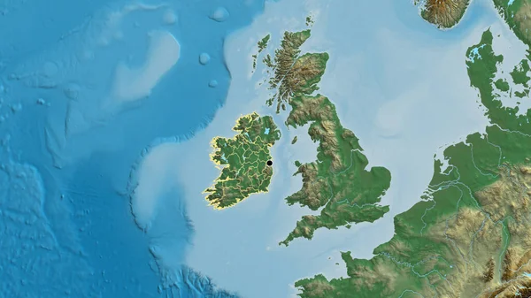 Close Ireland Border Area Its Regional Borders Relief Map Capital — Stock Photo, Image