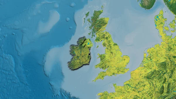 Close Ireland Border Area Highlighting Dark Overlay Topographic Map Capital — Stock Photo, Image